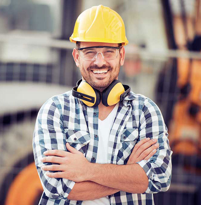 Happy construction worker