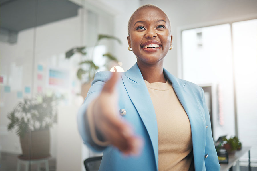 Employer ready to shake hands